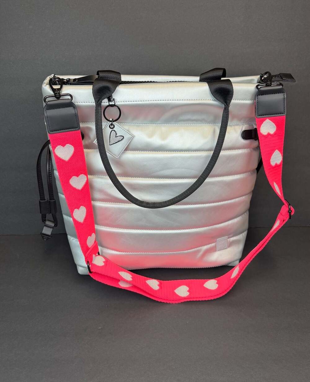 Shawn Killinger x IHKWIP North/South Haute Tote with Heart Strap in Silver